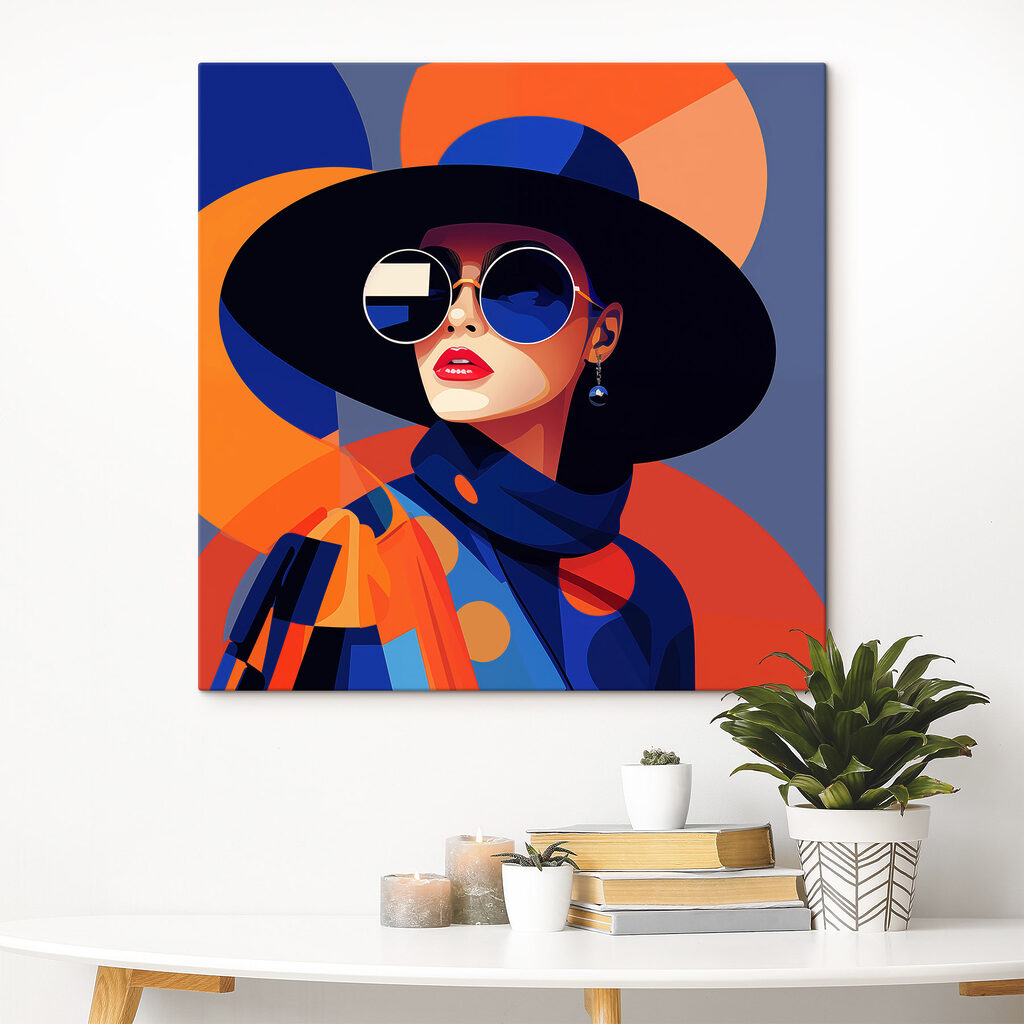 Frau mit blauer Sonnenbrille — Interieur 2