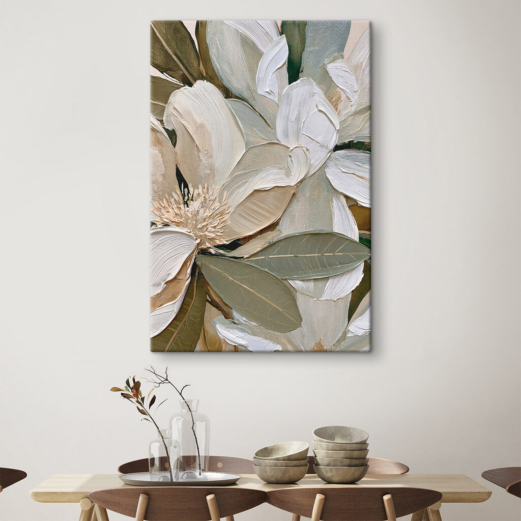 Weiße Blüten zwischen Olivblättern — Interieur 3