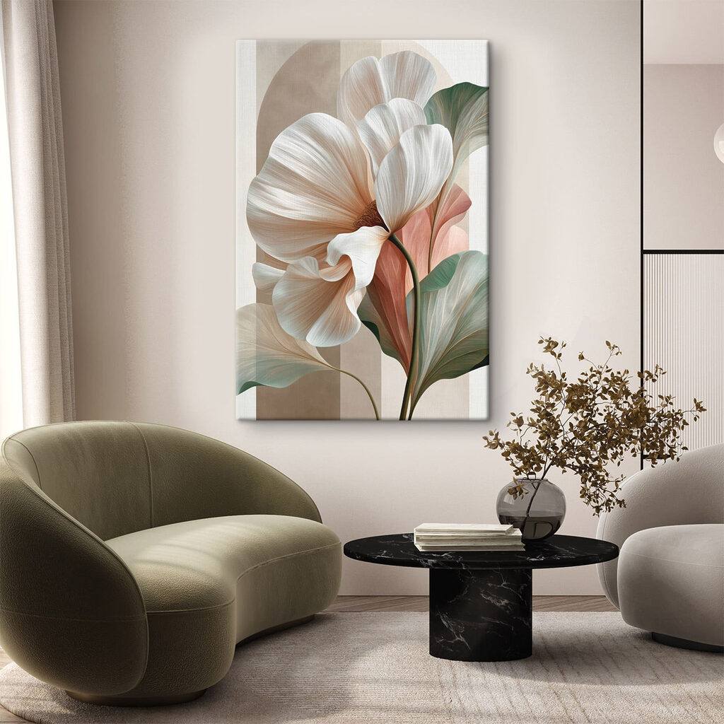 Weißer Kelch mit Pastellblättern — Interieur 1