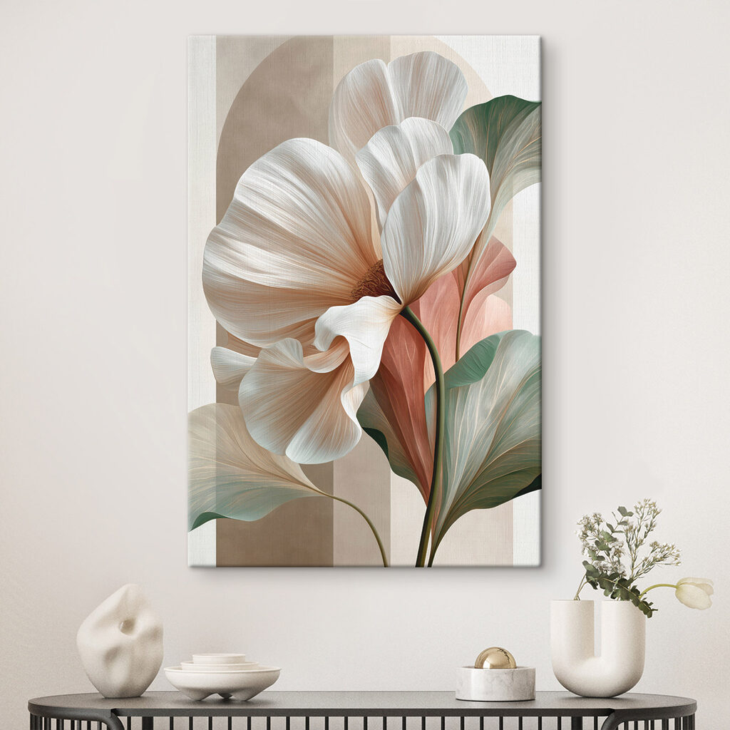 Weißer Kelch mit Pastellblättern — Interieur 2