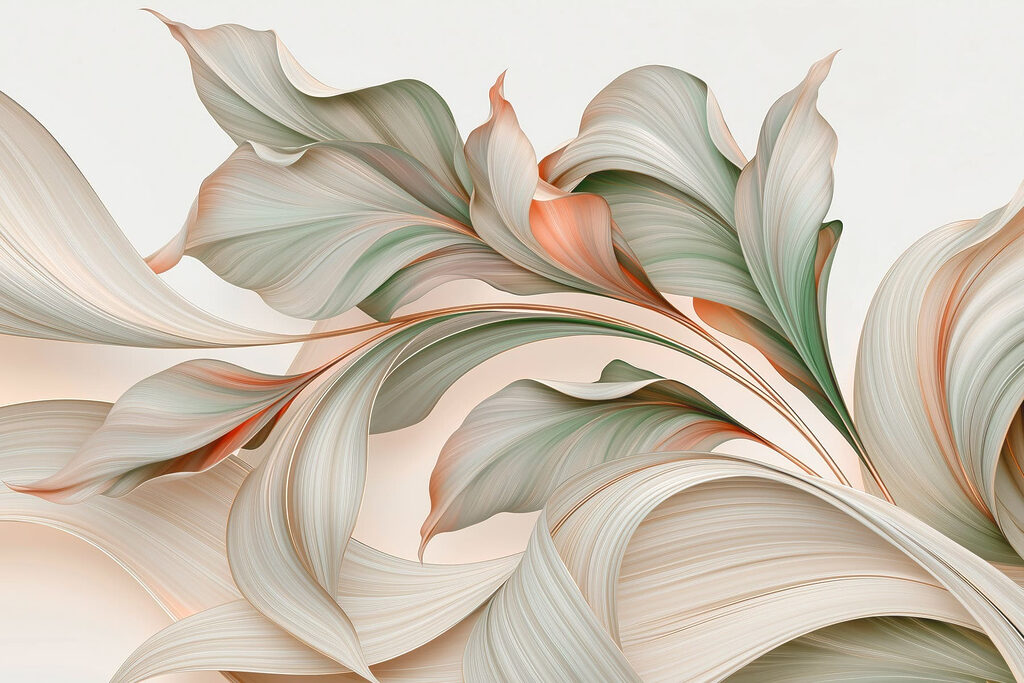 Wogende Blätter in Pastell — ganzes Design