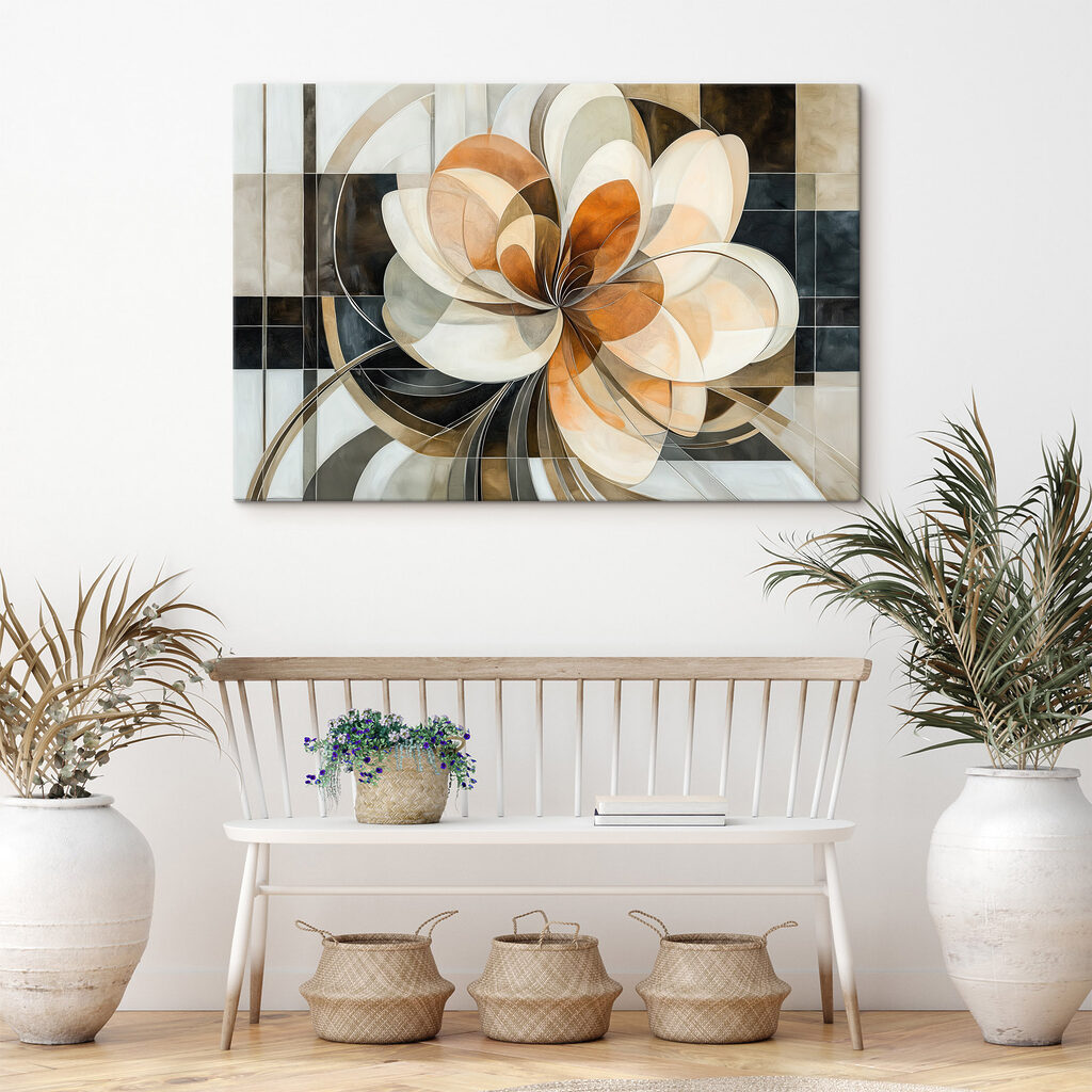 Geometrische Blüte mit Ocker — Interieur 1