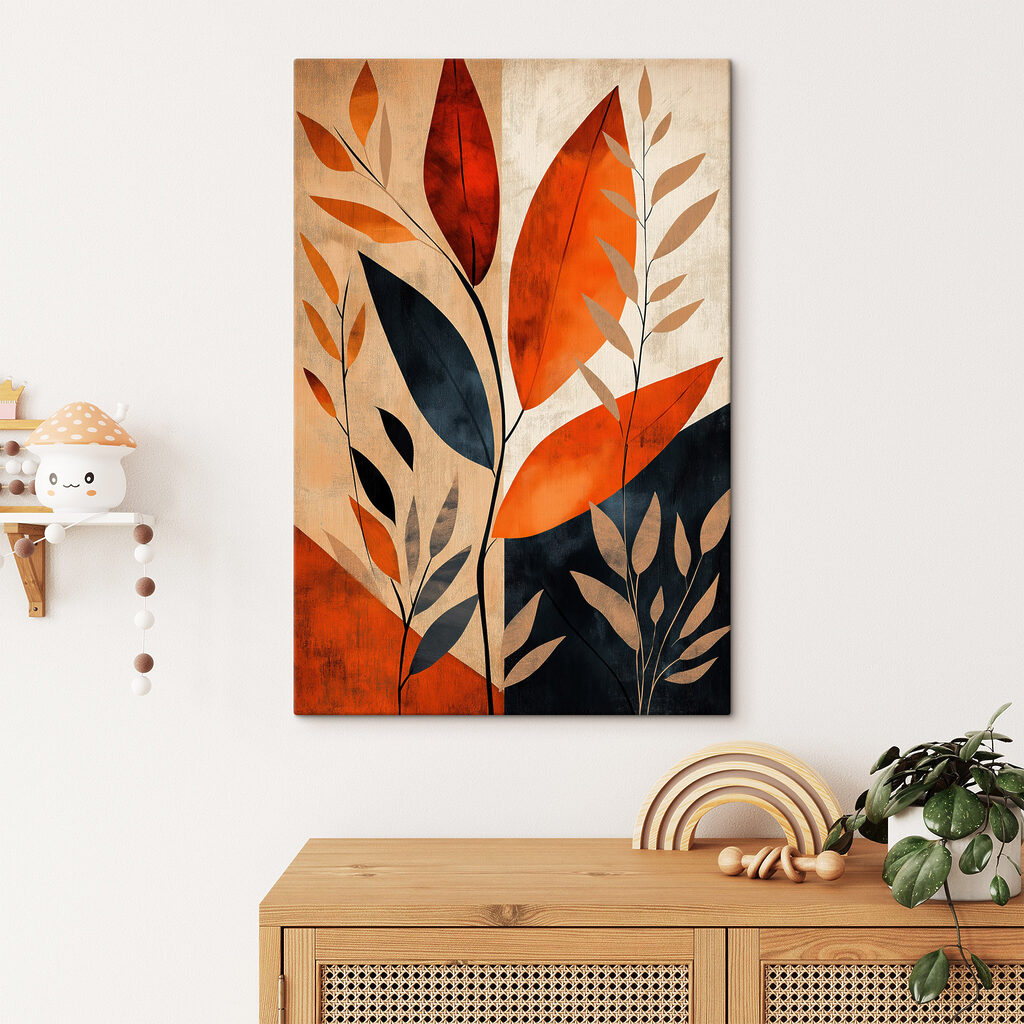Orangefarbene und schwarze Blätter — Interieur 1