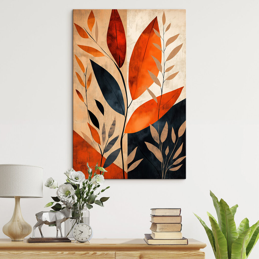 Orangefarbene und schwarze Blätter — Interieur 2