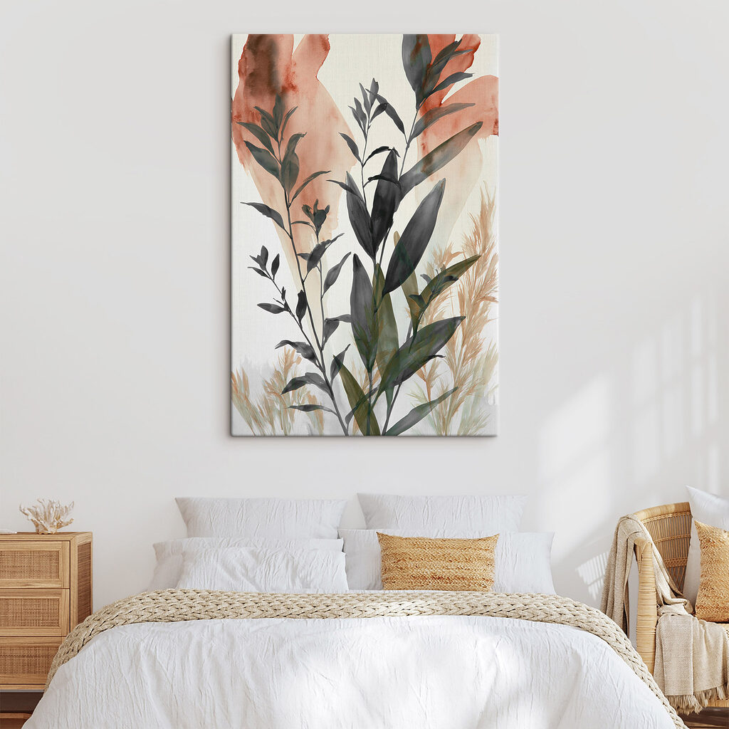 Dunkle Blätter vor Rosatönen — Interieur 2