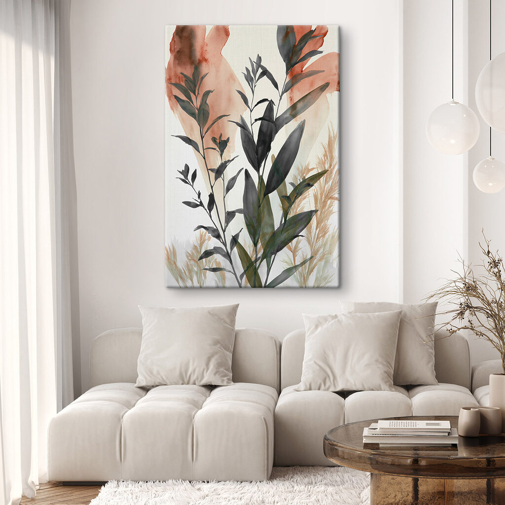 Dunkle Blätter vor Rosatönen — Interieur 1