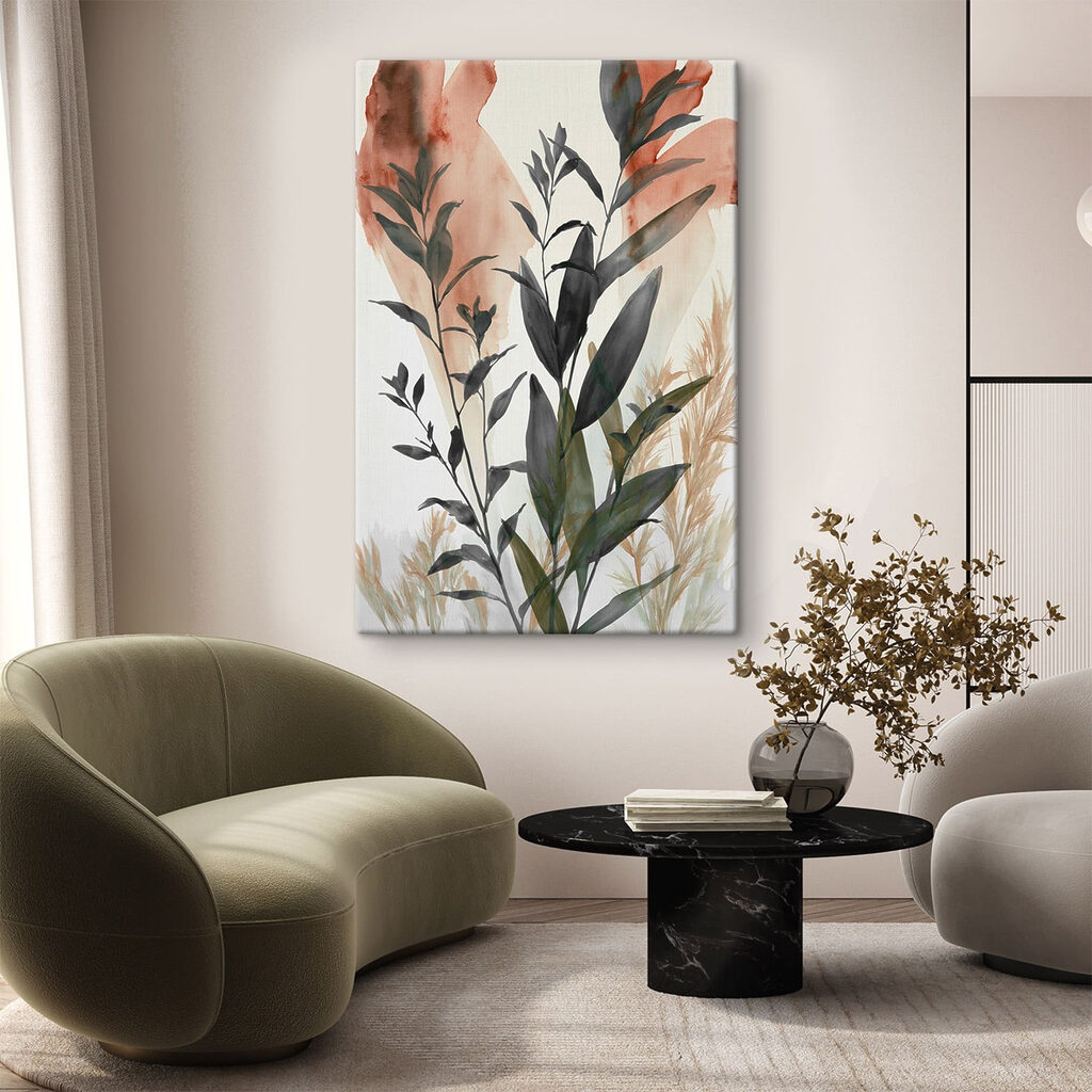 Dunkle Blätter vor Rosatönen — Interieur 3