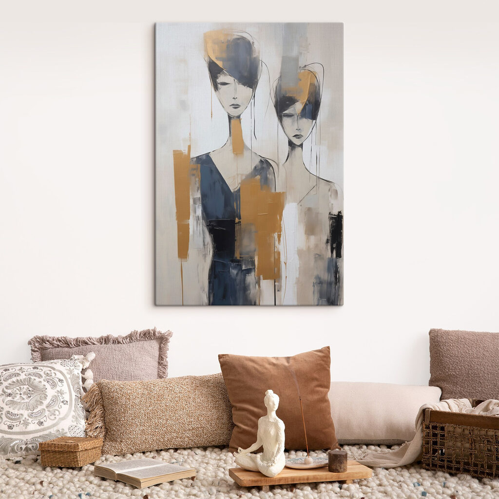 Zwei Frauen in Farbbahnen — Interieur 2