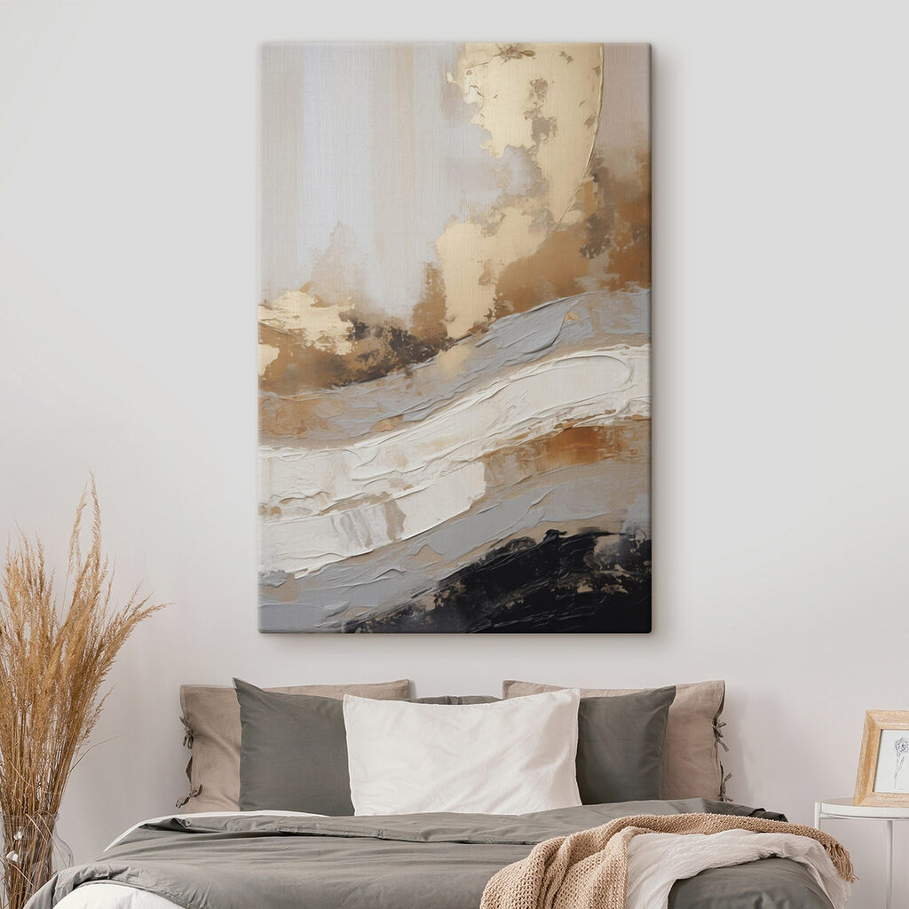 Goldene Pinselstriche auf Weiß — Interieur 2