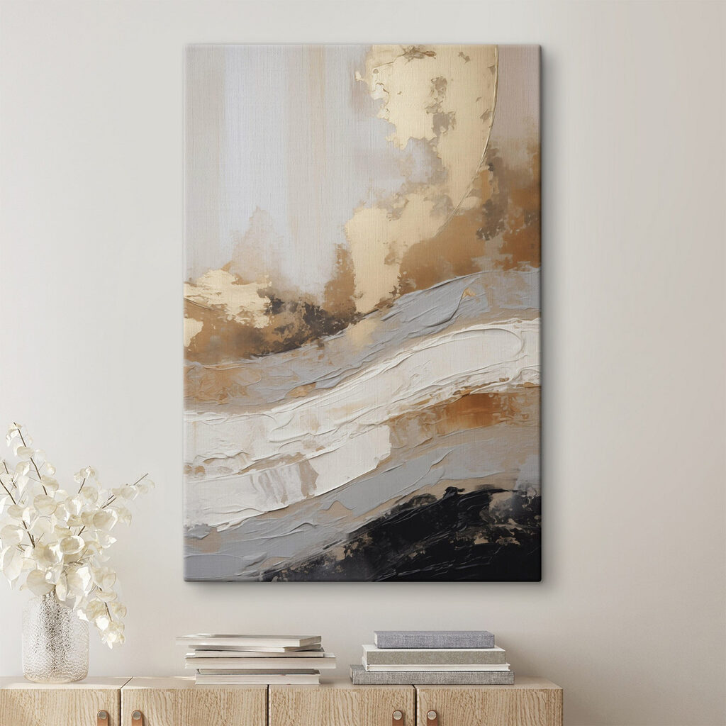 Goldene Pinselstriche auf Weiß — Interieur 1