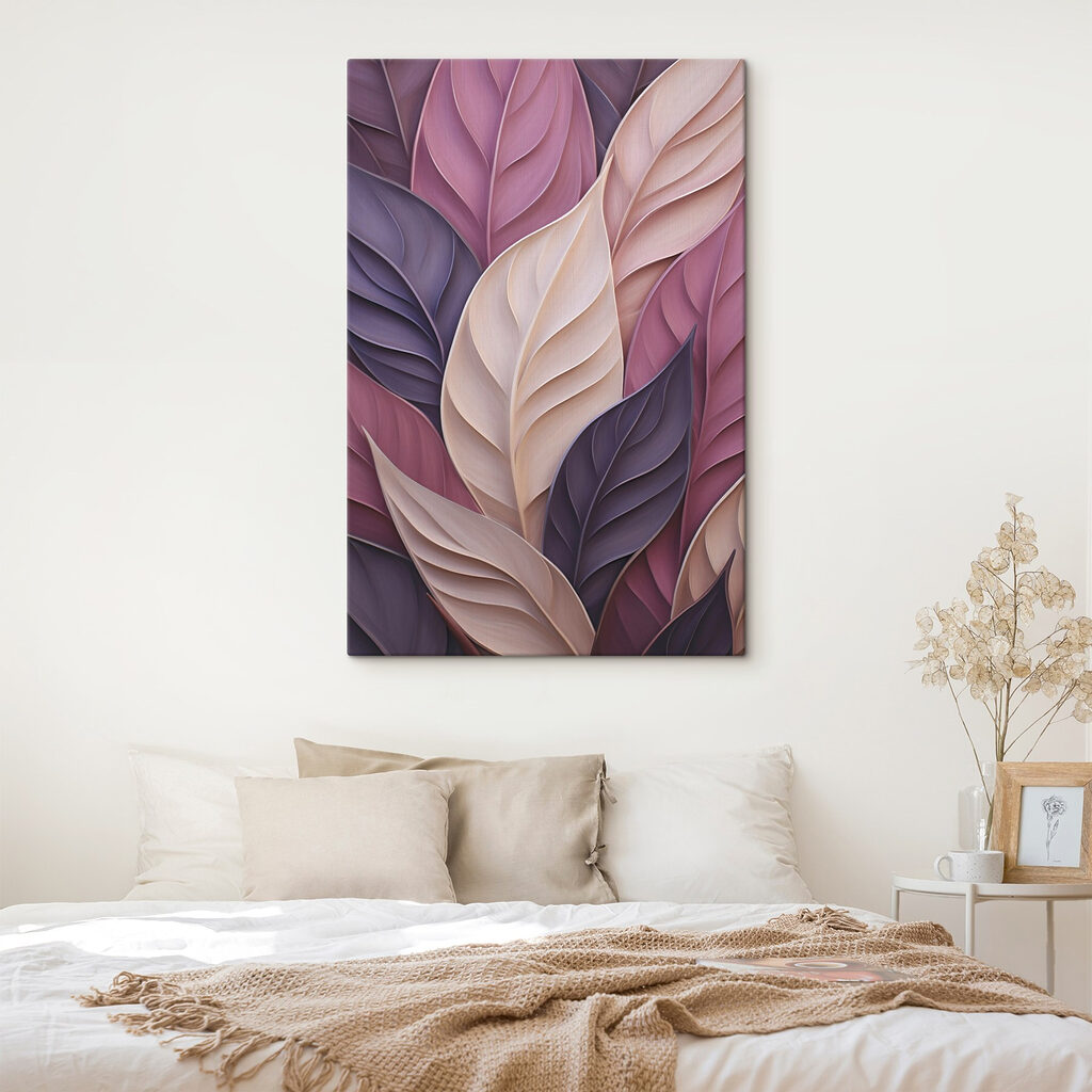 Violette Blattrippen und Creme — Interieur 1