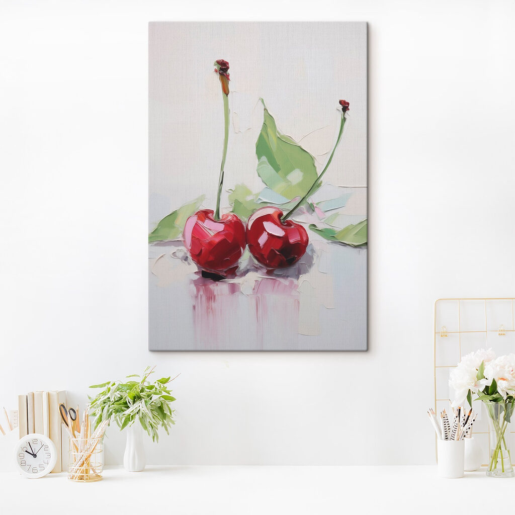 Zwei Kirschen mit Blatt — Interieur 2
