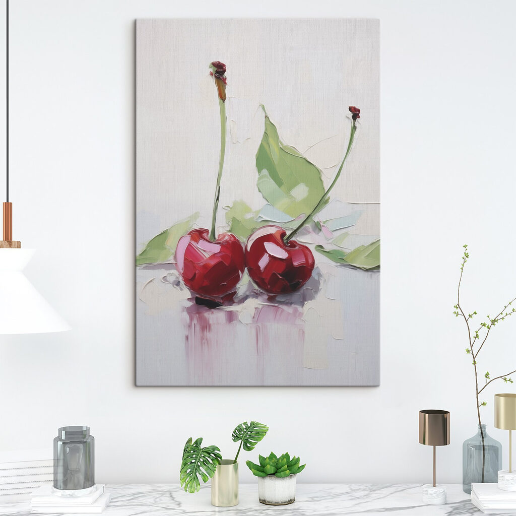 Zwei Kirschen mit Blatt — Interieur 1