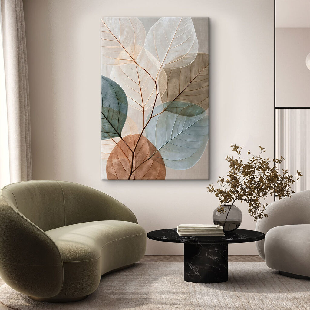 Blattskelette in sanften Farben — Interieur 1