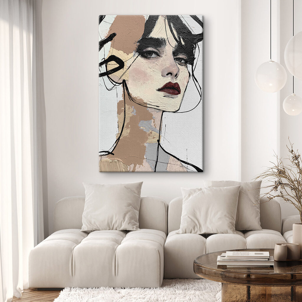 Frauenblick in rauen Linien — Interieur 2