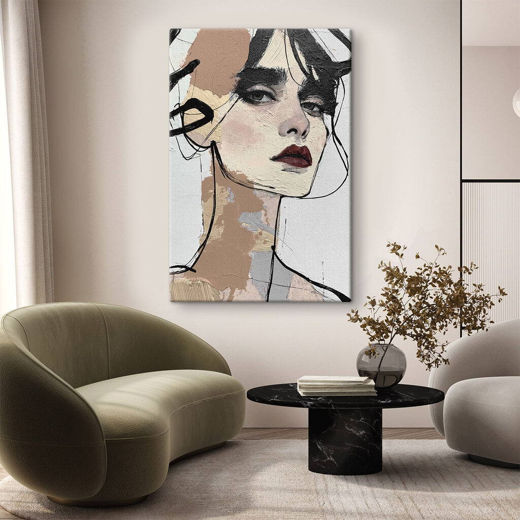 Frauenblick in rauen Linien — Interieur 3