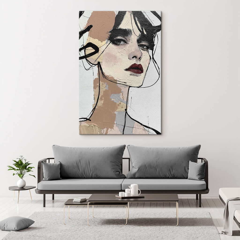 Frauenblick in rauen Linien — Interieur 1