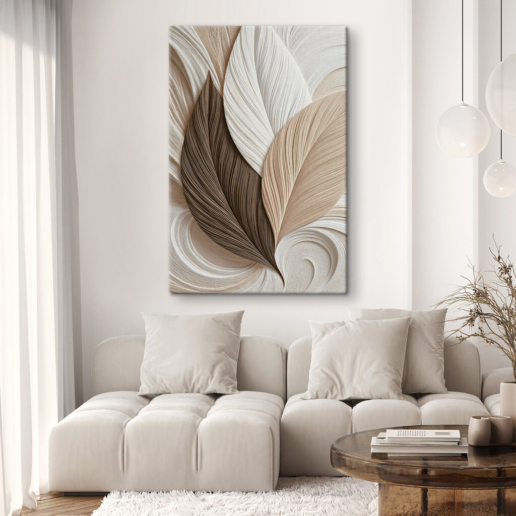 Lange Blattrippen in Sandtönen — Interieur 1