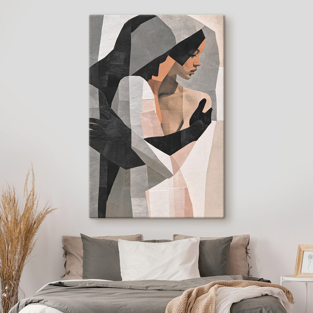 Frau in grauen Farbflächen — Interieur 2