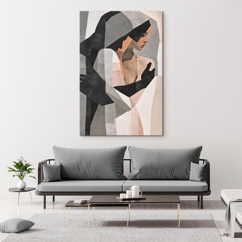 Frau in grauen Farbflächen — Interieur 3