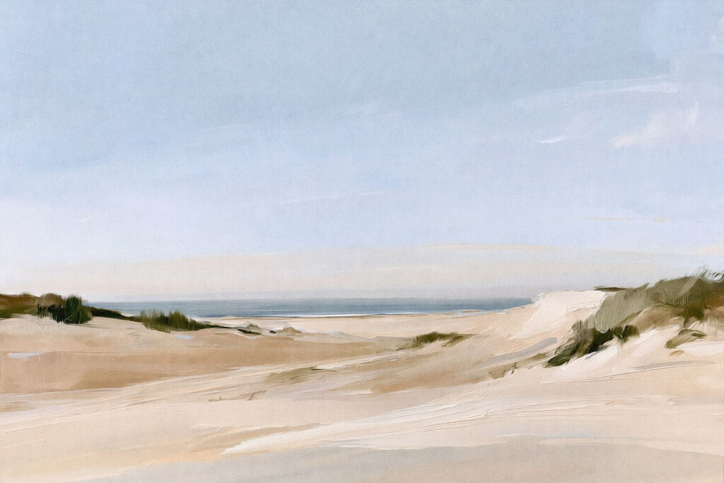 Flache Dünen unter Sommerblau — ganzes Design