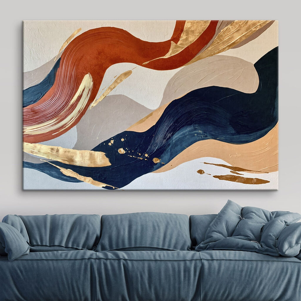 Blaue Bahnen neben Rost — Interieur 2