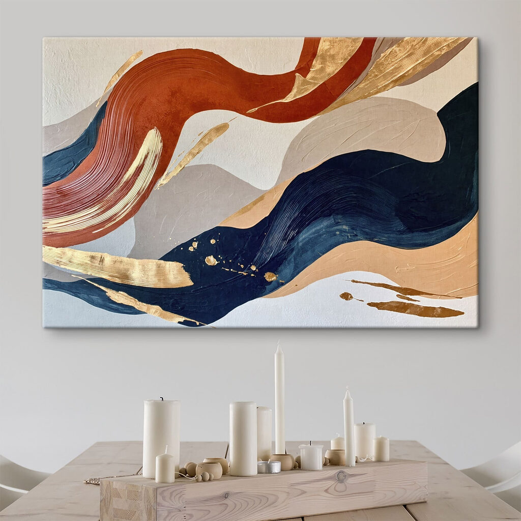 Blaue Bahnen neben Rost — Interieur 3