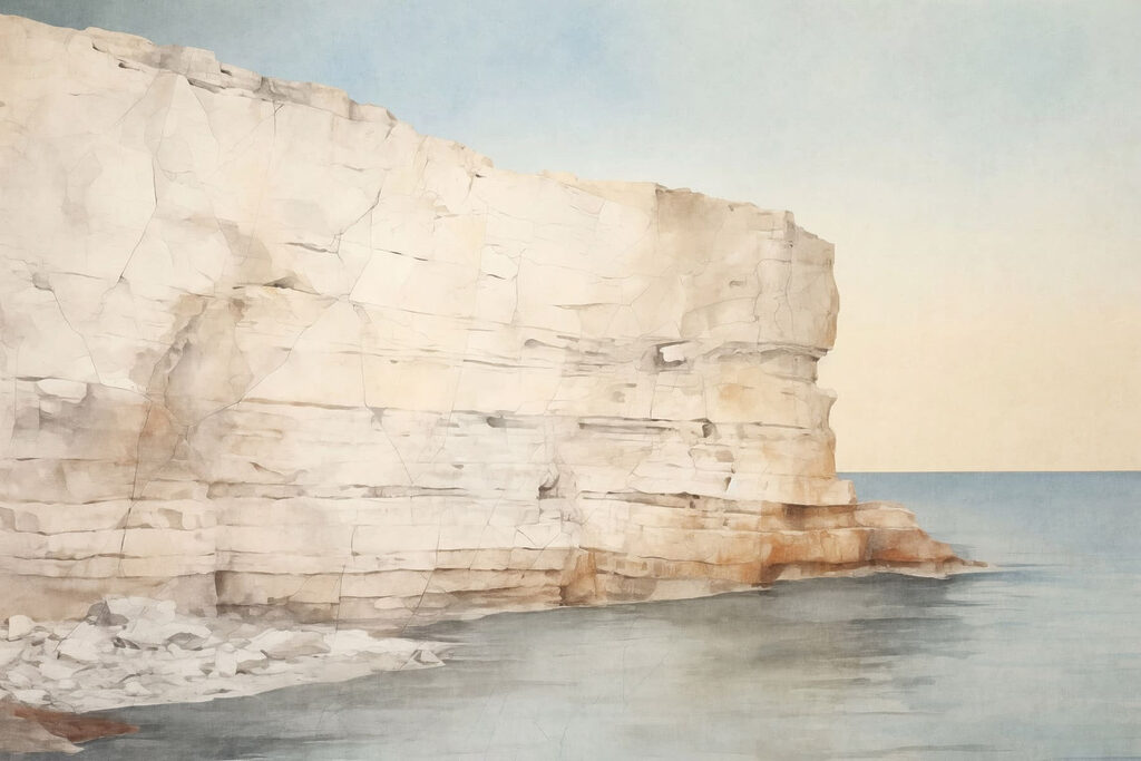 Blasse Felswand am Meer — ganzes Design