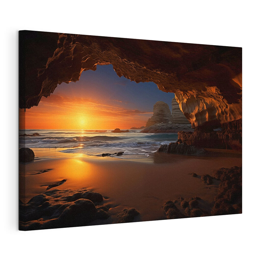 Sonnenuntergang aus der Höhle, gespannte Leinwand mit umlaufender Kante