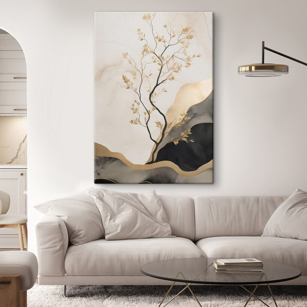 Baum zwischen schwarzen Hügeln — Interieur 1