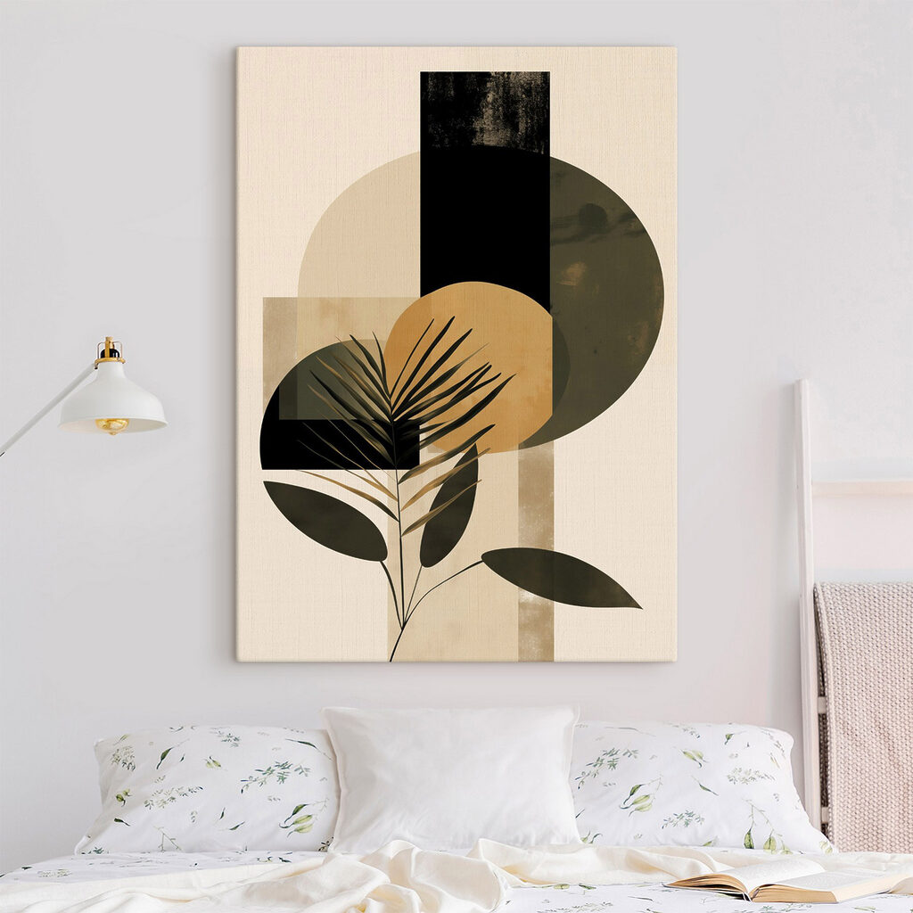 Palmblatt zwischen dunklen Kreisen — Interieur 2