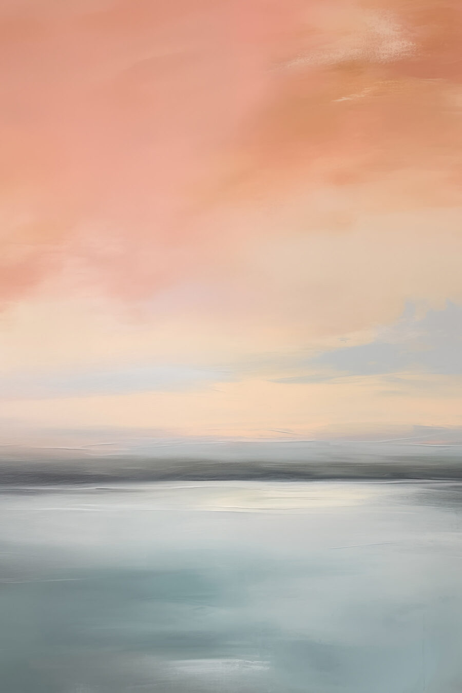 Korallfarbener Himmel über Stille — ganzes Design