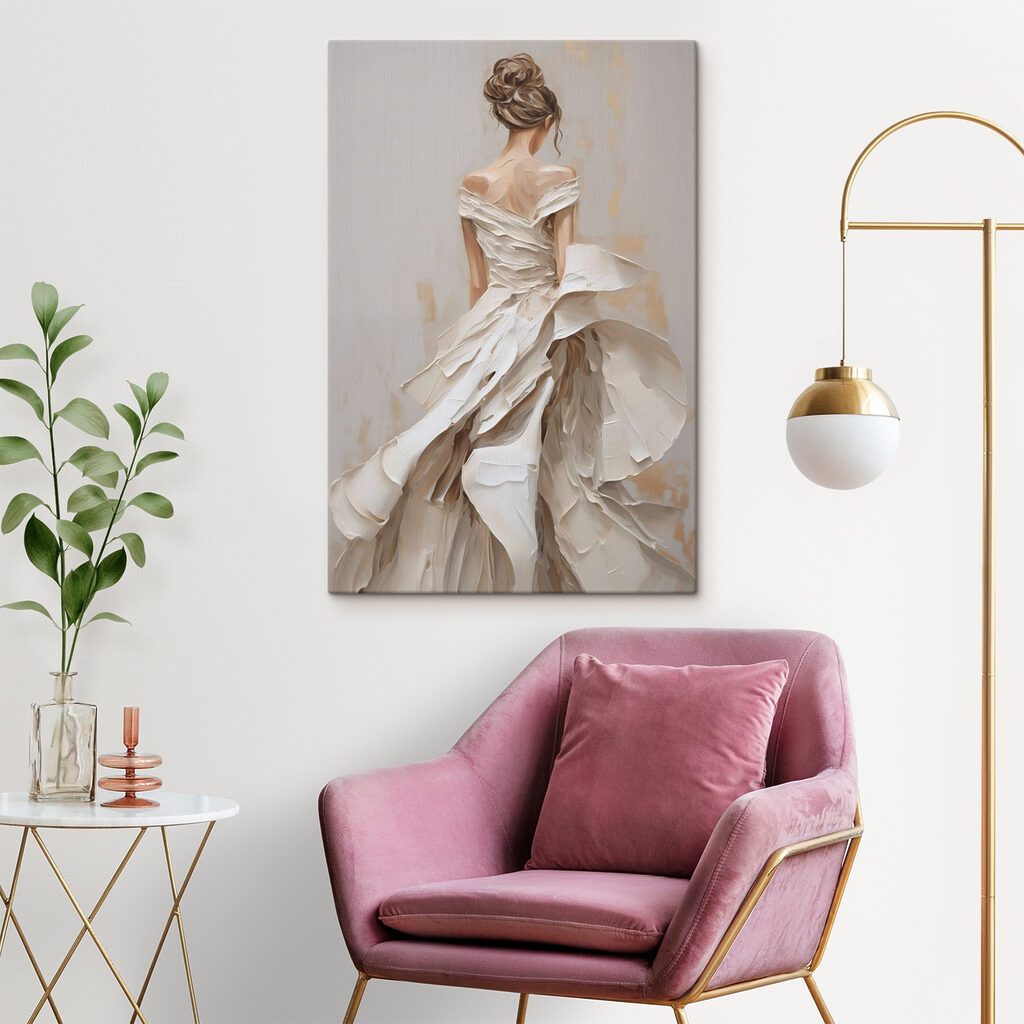 Rücken in weißem Faltenwurf — Interieur 2