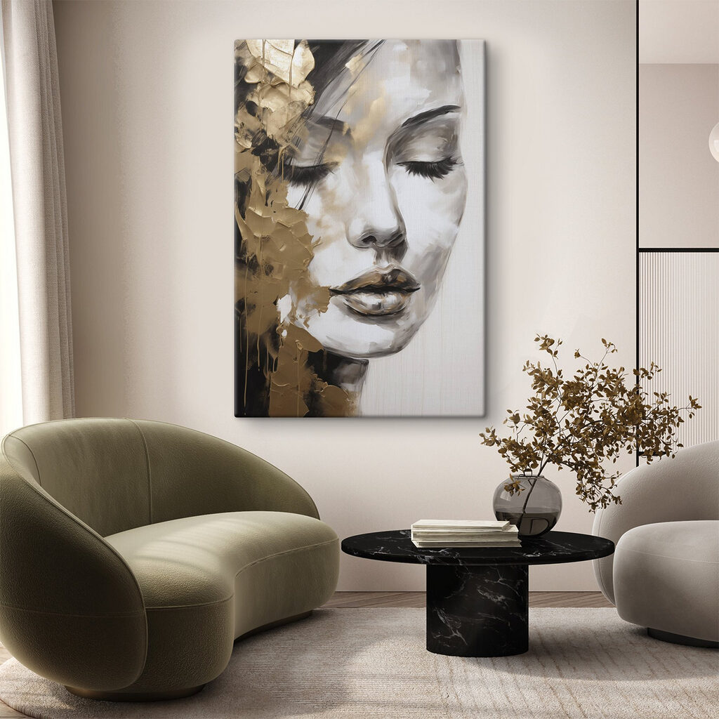 Geschlossene Augen zwischen Goldflecken — Interieur 1