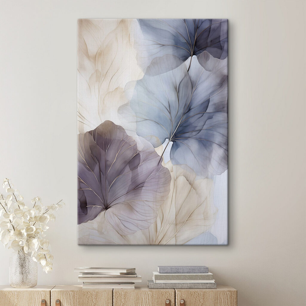 Runde Blätter in Blaugrau — Interieur 1
