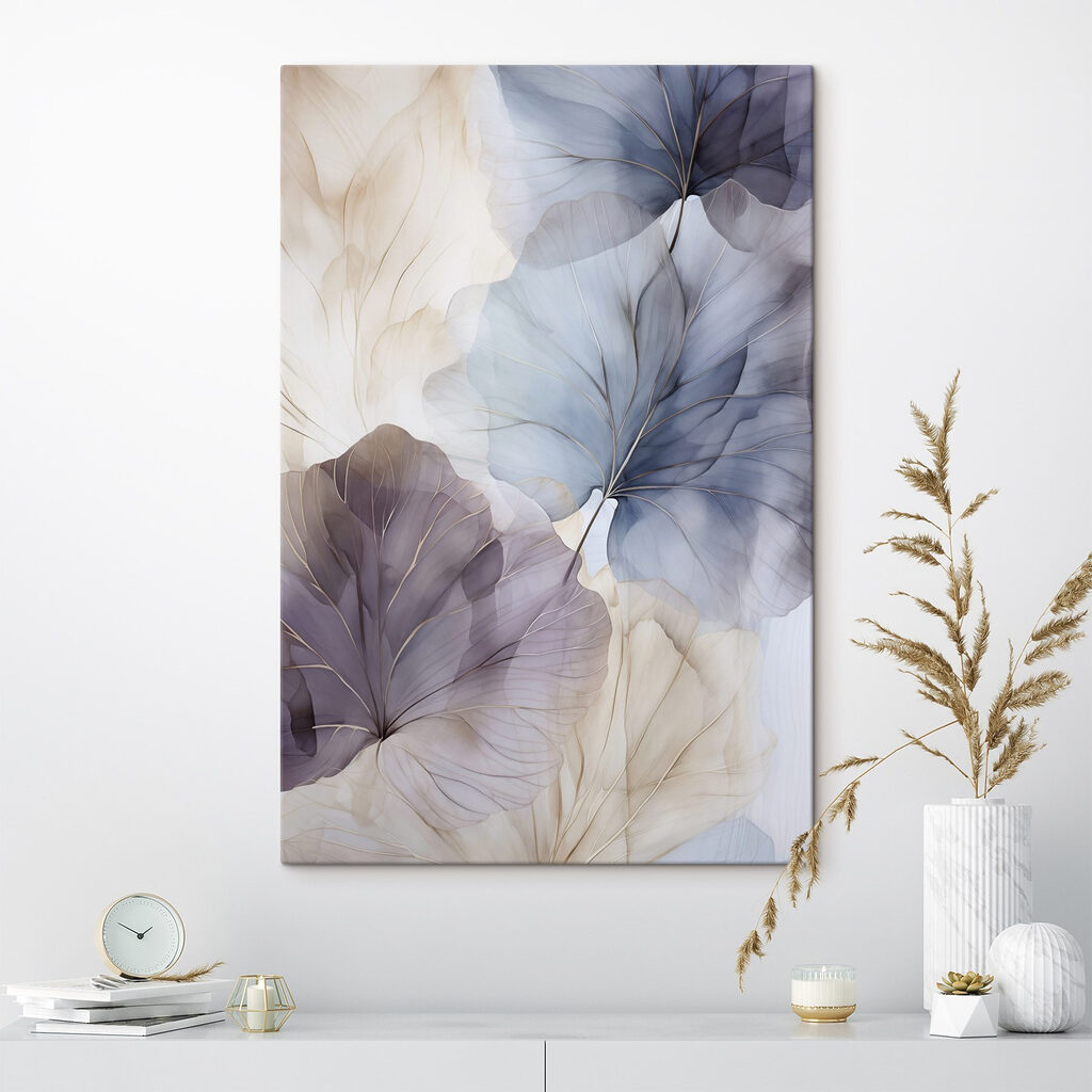 Runde Blätter in Blaugrau — Interieur 2
