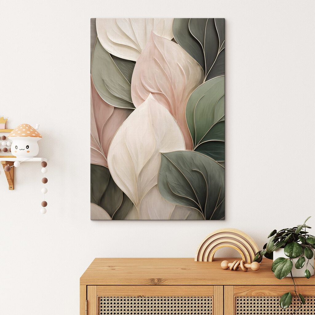 Breite Blätter in Pastell — Interieur 1