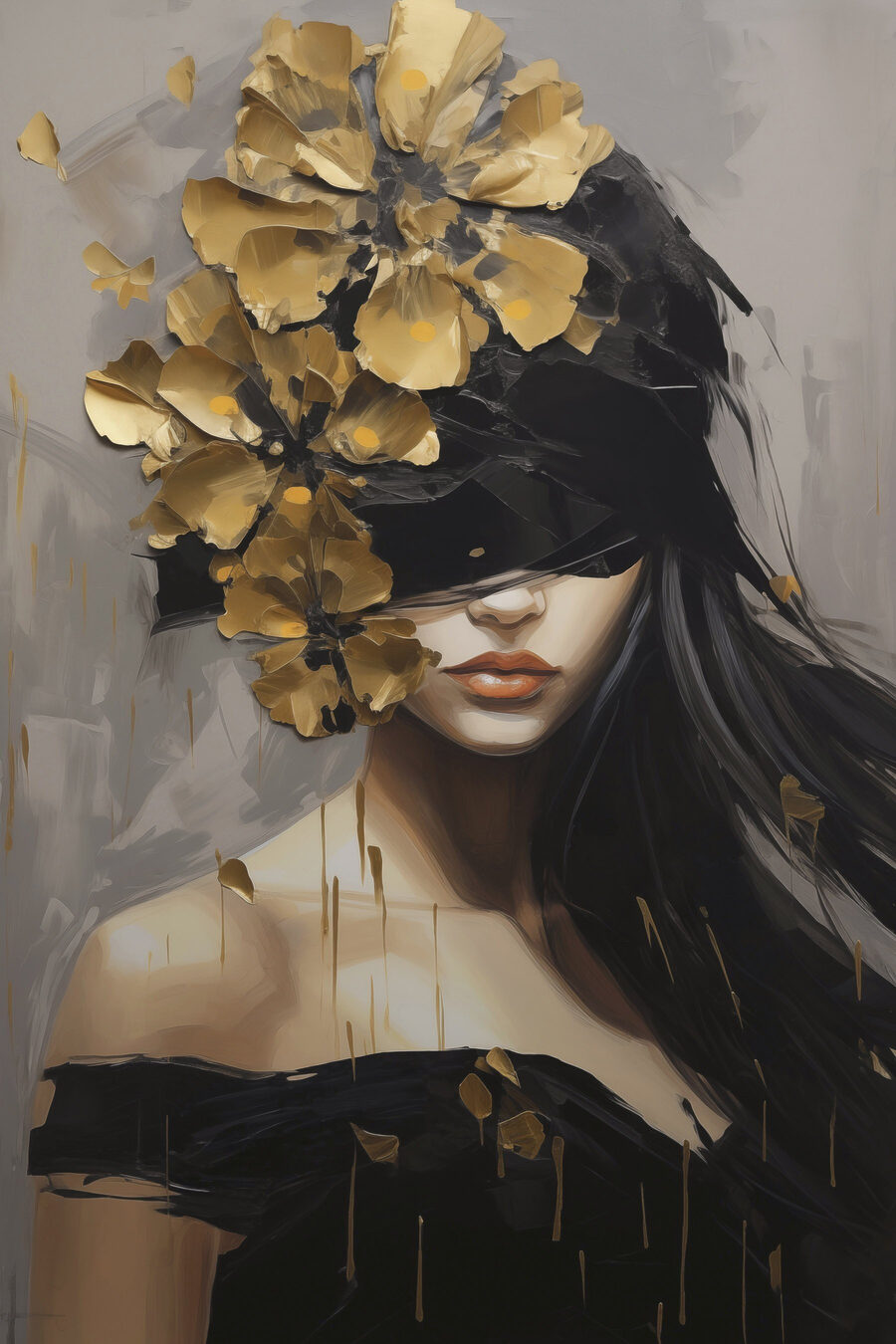 Goldblüten vor den Augen — ganzes Design