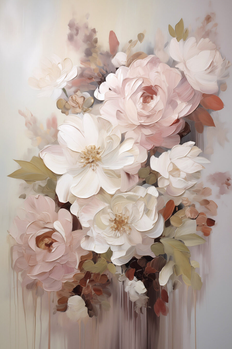 Rosen zwischen weißen Blüten — ganzes Design