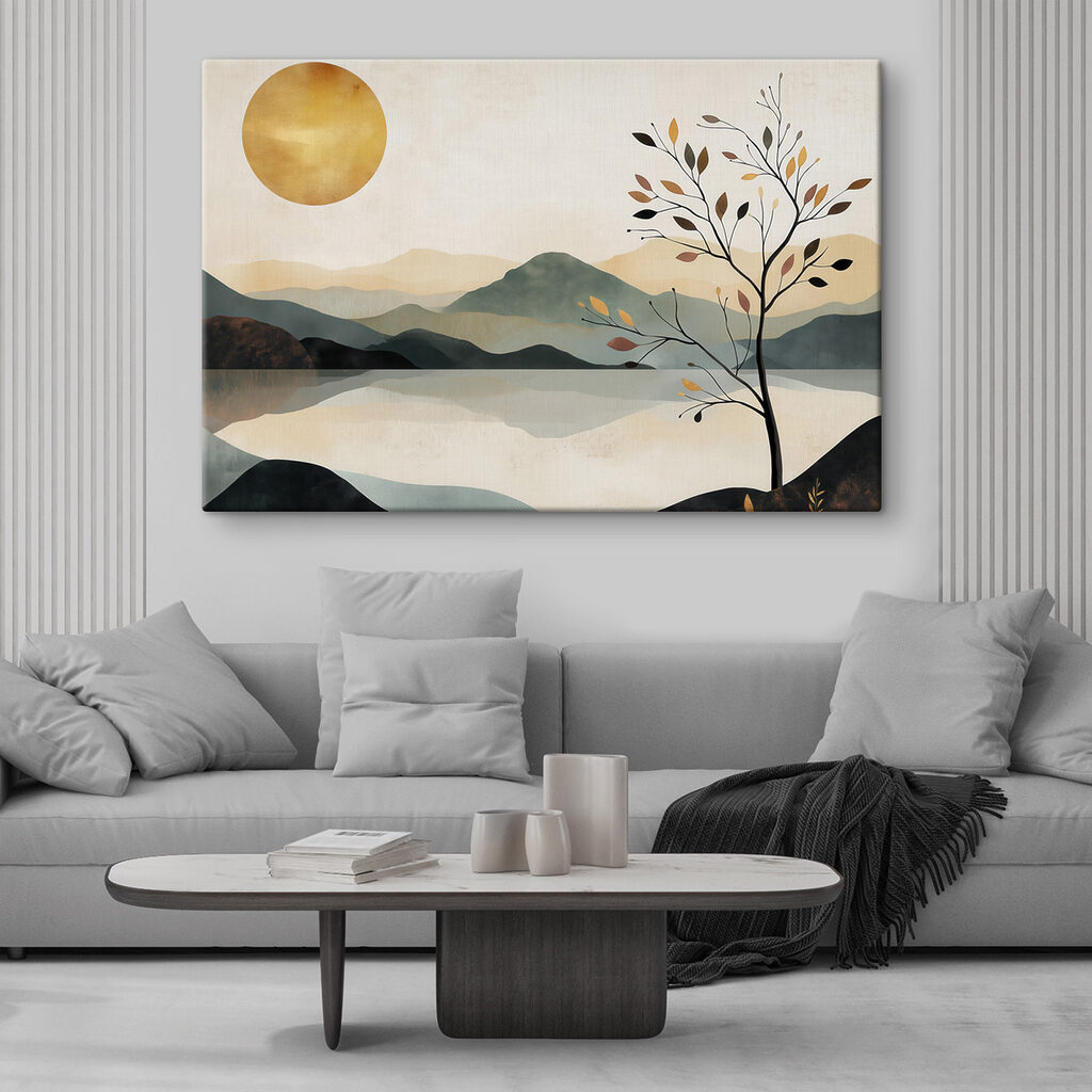 Baum vor gespiegelten Bergen — Interieur 2