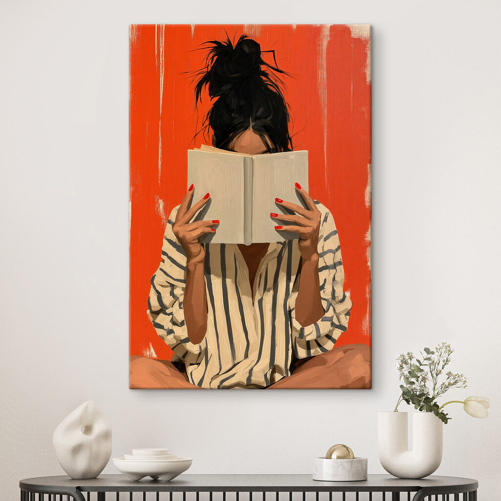 Lesende Frau auf Orange — Interieur 1