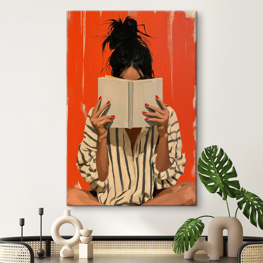 Lesende Frau auf Orange — Interieur 2