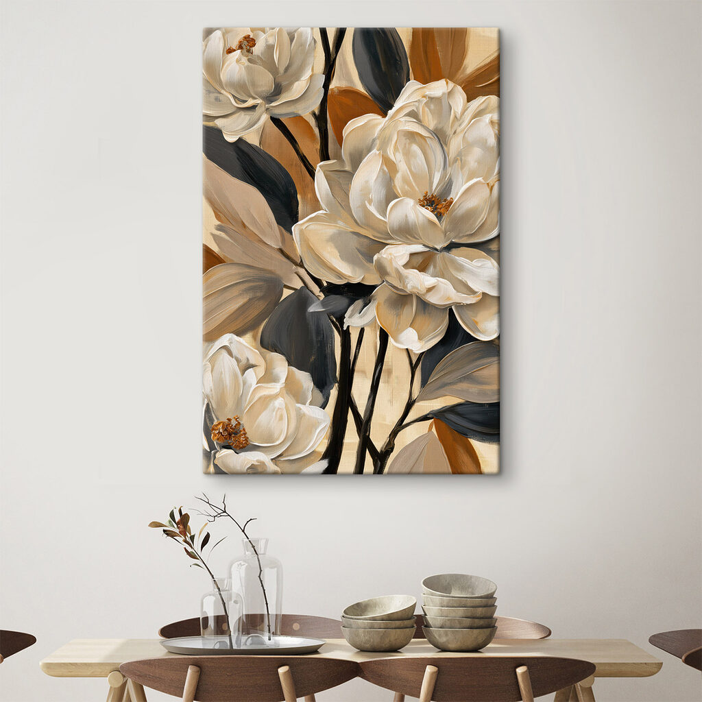 Cremeweiße Blüten zwischen Ocker — Interieur 2