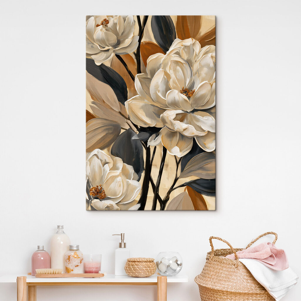 Cremeweiße Blüten zwischen Ocker — Interieur 1