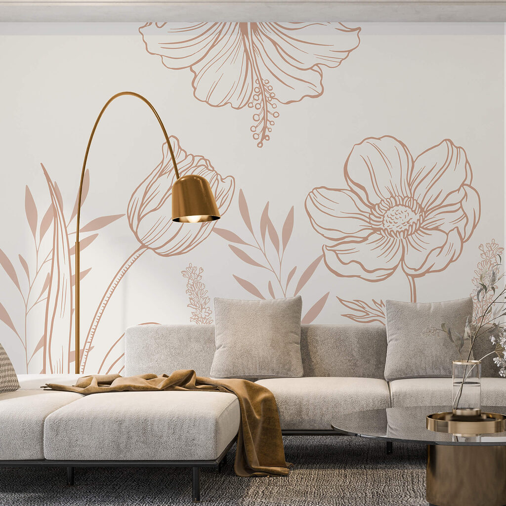 Zart gezeichnete Blumen — Interieur 1