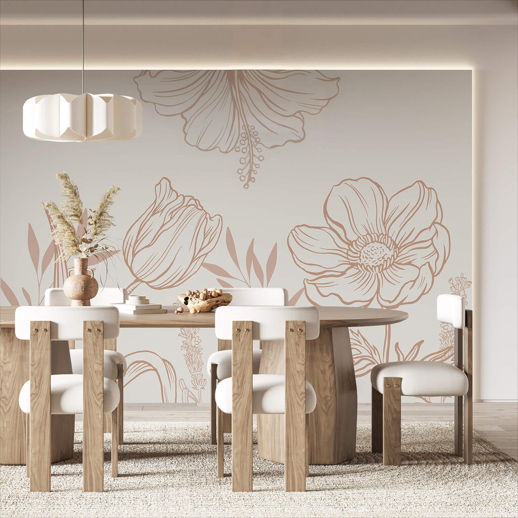Zart gezeichnete Blumen — Interieur 2
