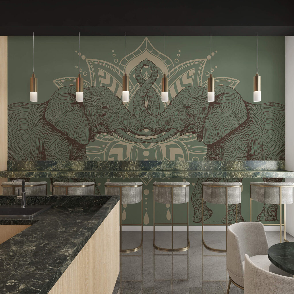 Elefanten Rüssel an Rüssel — Interieur 2
