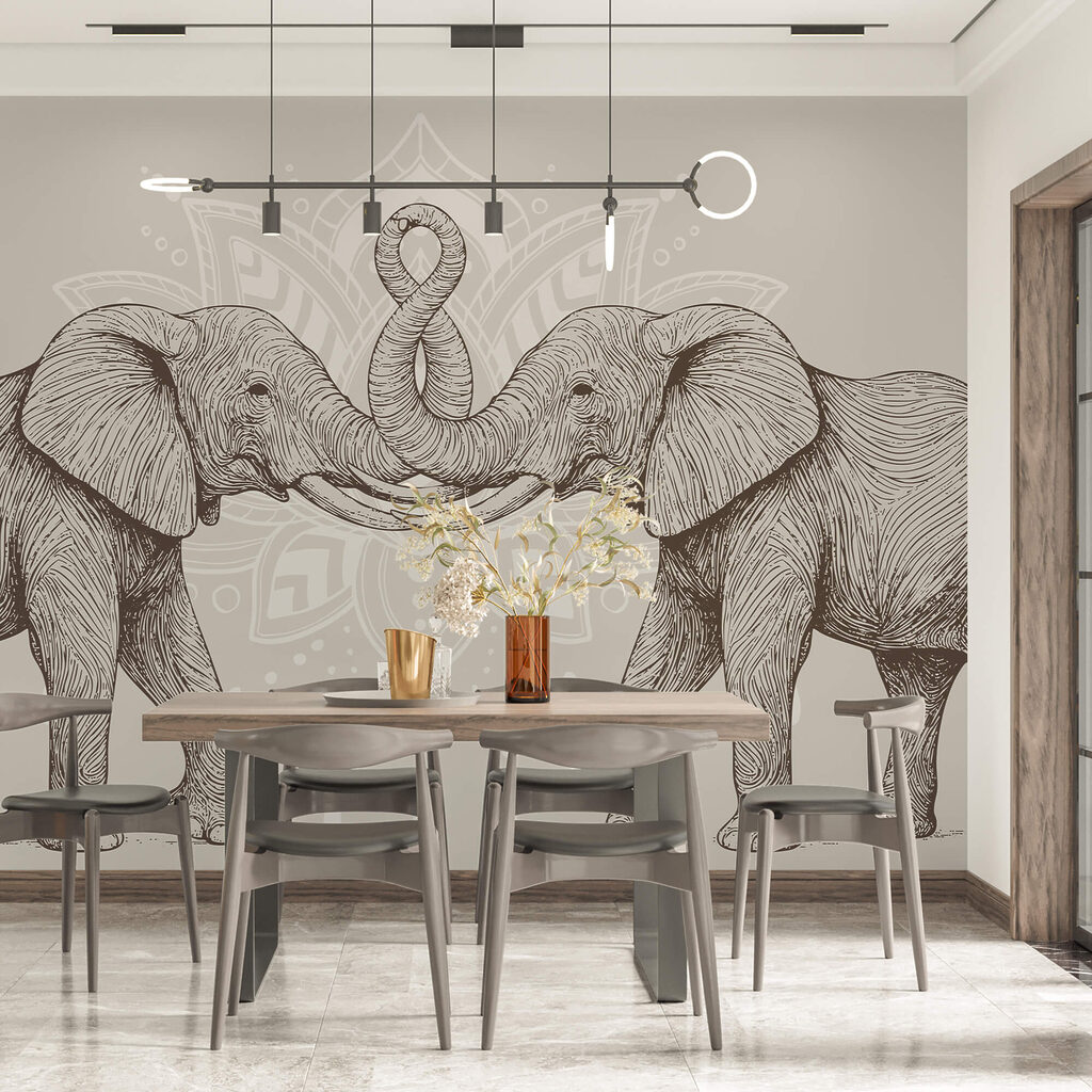 Elefanten Rüssel an Rüssel — Interieur 1