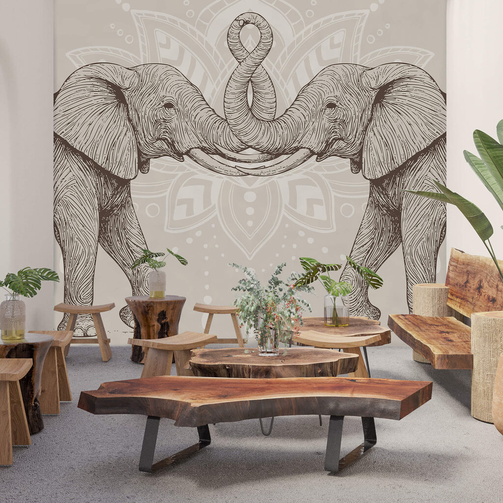 Elefanten Rüssel an Rüssel — Interieur 2