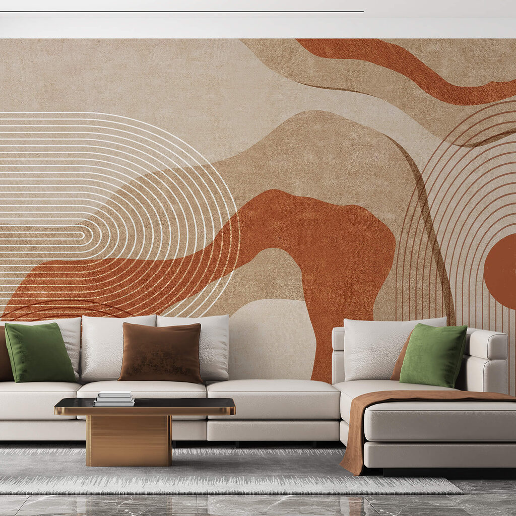 Bögen über organischen Formen in einem Interieur